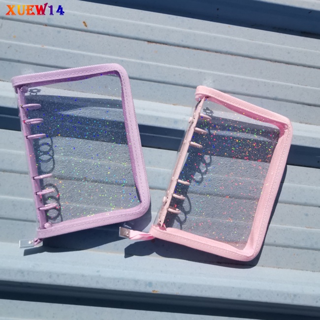 Sổ Đựng Ảnh 6 Lỗ Trong Suốt Có Khóa Kéo Phong Cách Hàn Quốc Giá Đỡ