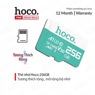 Thẻ nhớ Hoco TF micro-SD 256GB sở hữu chuẩn thẻ class 10 tốc độ truyền tải cao