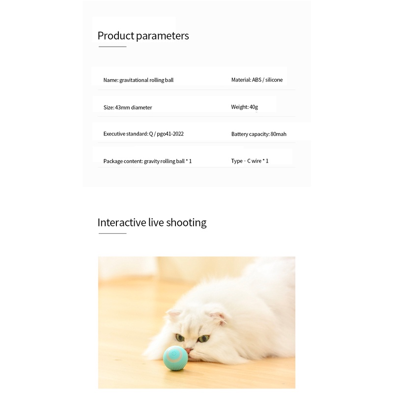 Đồ Chơi Cho Mèo Bóng Tương Tác Thông Minh Lăn Tự Động Đạo Cụ Huấn Luyện Thú Cưng.
