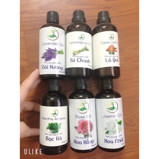 100ML Tinh dầu SPA - HOTEL nguyên chất : Sả chanh , quế, bạc hà, hoa hồng - Tặng vỏ lọ treo xe
