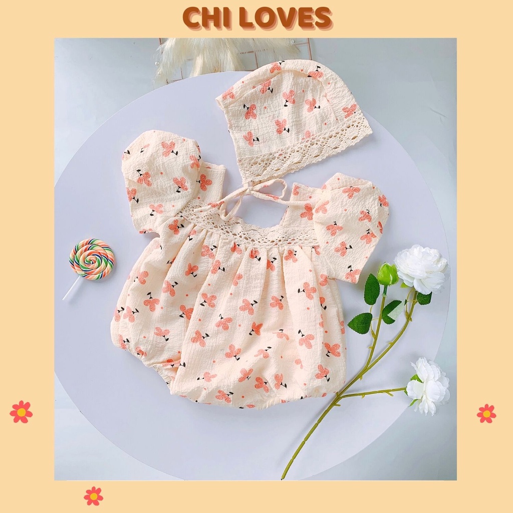 Bộ body cho bé gái sơ sinh CHI LOVES sét váy cho bé gái chất cotton 100% v45