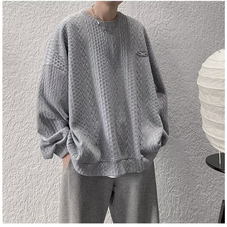 Áo Thun Tay Lửng Dáng Rộng Thiết Kế Ba Chiều Bánh Waffle Xốp Xoắn ins Cho Nam Và Nữ