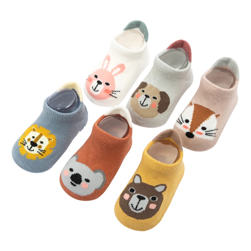 Vớ cotton Chống Trượt Họa Tiết Hoạt Hình Dễ Thương Cho Bé