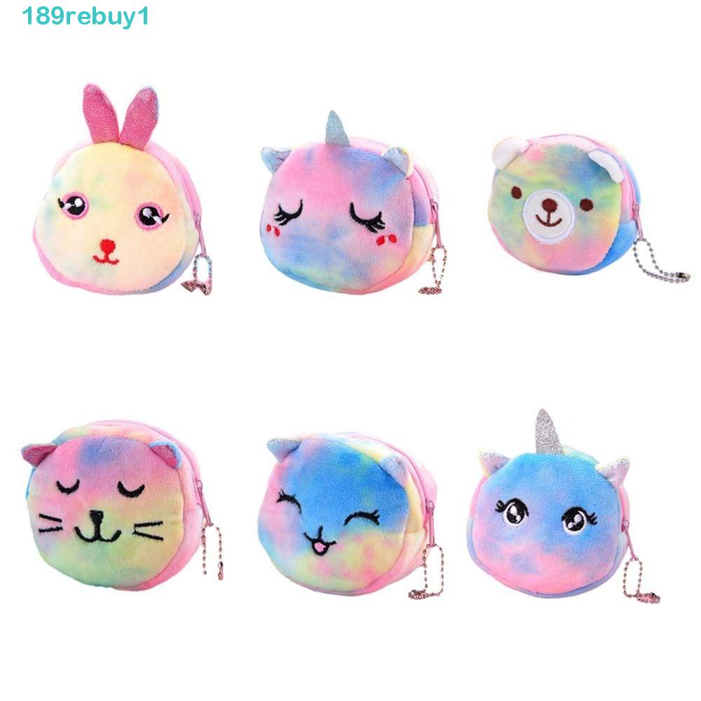 Ví Đựng Tiền Xu Mini Bằng Vải Bông Hình Kỳ Lân Dễ Thương Có Khóa Kéo