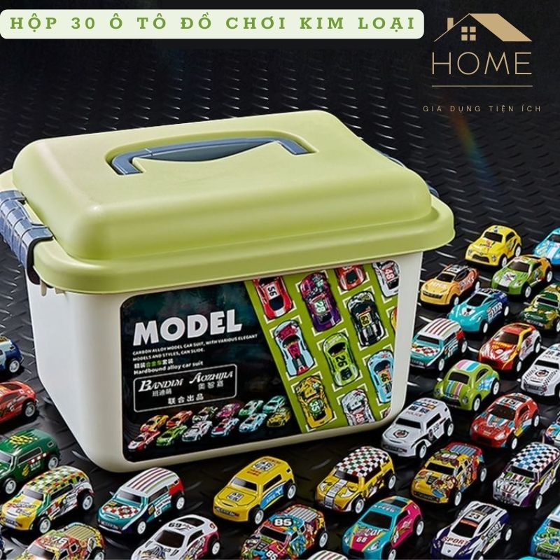 Ô tô đồ chơi trẻ em siêu xe mini bằng kim loại ,(Set 50 Chiếc) siêu bền chống rỉ sét mẫu mới 2023 Gia dụng tiện ích