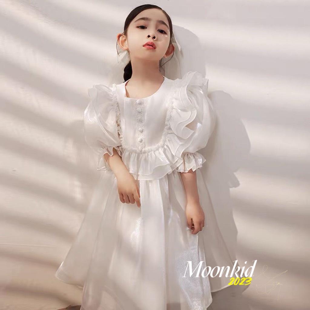 Váy cho bé gái,Váy đầm công chúa tơ óng cao cấp 2 lớp cho bé từ 8-22kg