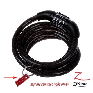 Khoá xe đạp khoá dây 4 số