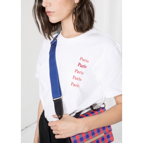 Sporty & Richt Áo Thun cotton Tay Ngắn Cổ Tròn In Chữ paris Đơn Giản Phong Cách Âu Mỹ Thời Trang Mùa Hè Cho Nữ