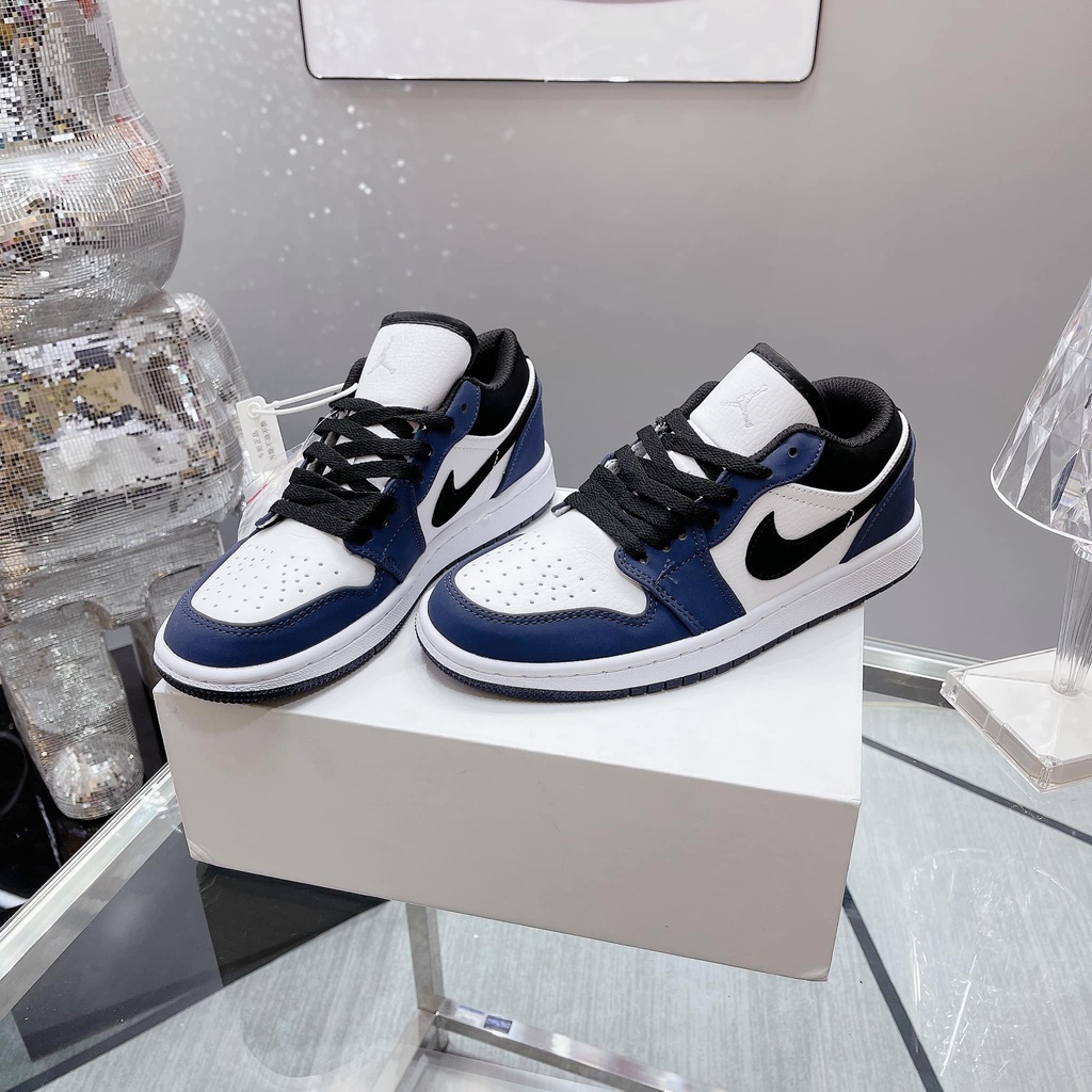 Giày thể thao jd xanh navy cổ thấp ,Giày jordan low 1 xanh than nam nữ dễ phối đồ full box bill