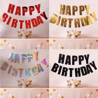 Dây chữ happy birthday ép kim nhiều mẫu-nhiều màu