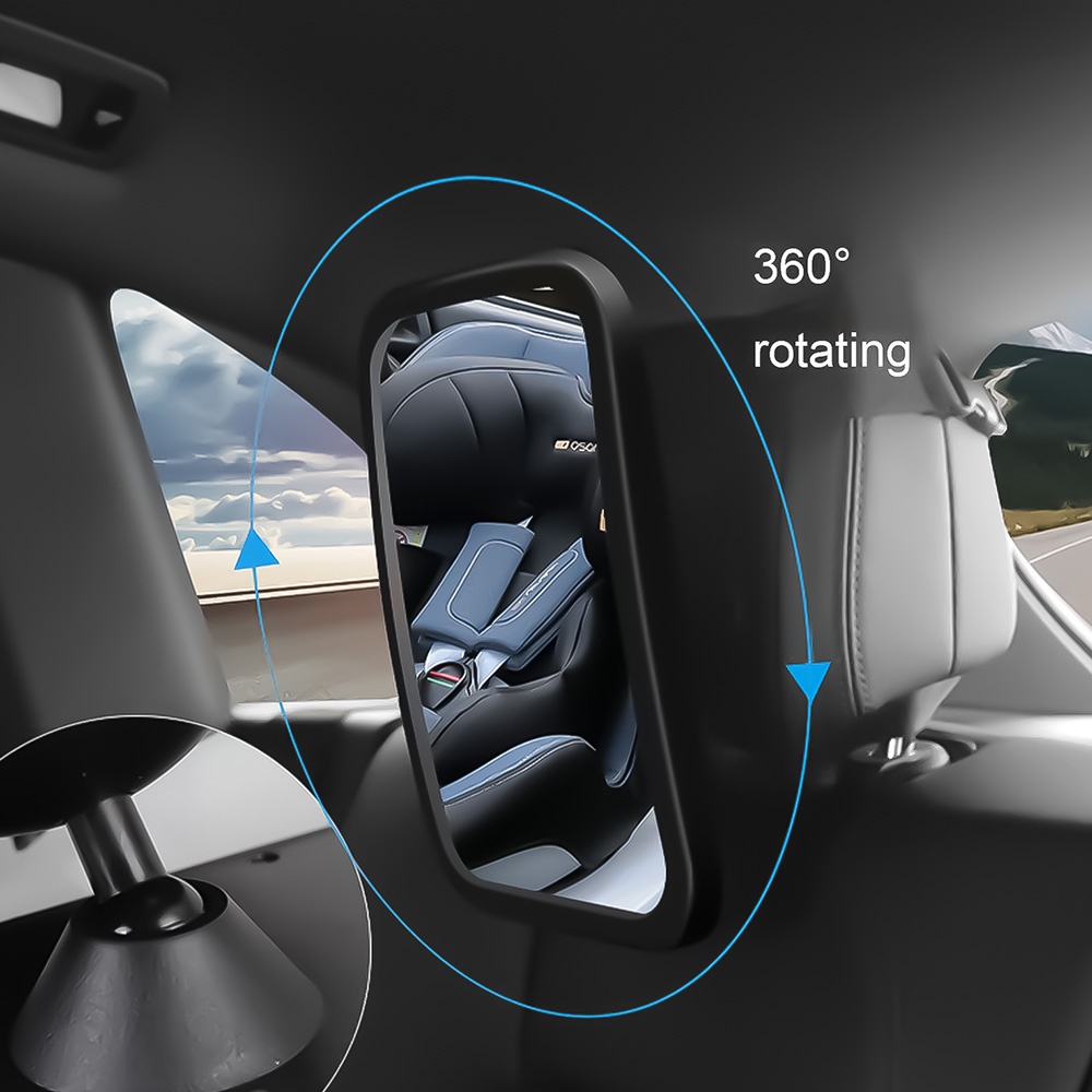 Gối Tựa Đầu Gắn Sau Ghế Xe Hơi An Toàn Cho Bé Có Thể Điều Chỉnh Xoay 360 Độ° Gương Chiếu Hậu Xe Hơi Xoay Được Tiện Dụng Cho Bé