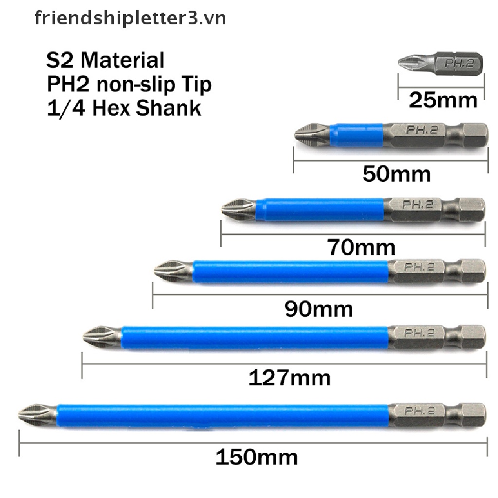 Tua Vít Điện Đầu Lục Giác 1 / 4 "PH2 Chống Trượt Chuyên Dụng