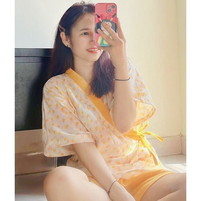 Set yukata phối cổ