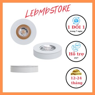 Đèn ốp nổi COB vỏ trắng 3w, đèn ốp tủ trưng bày, chiếu điểm tập trung, nhỏ gọn, tiết kiệm điện năng