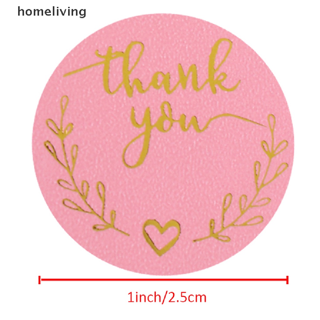 Bộ 500 Miếng Dán 1 inch Màu Hồng In Chữ Thank You Xinh Xắn