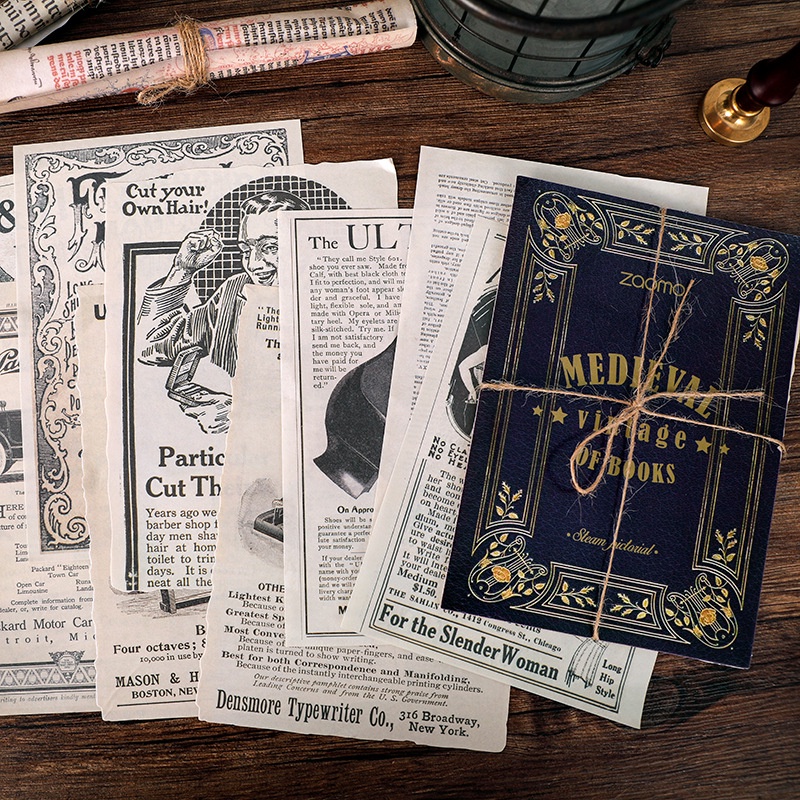 Set 10 Tờ Giấy Trang Trí Sổ Tay Phong Cách Retro