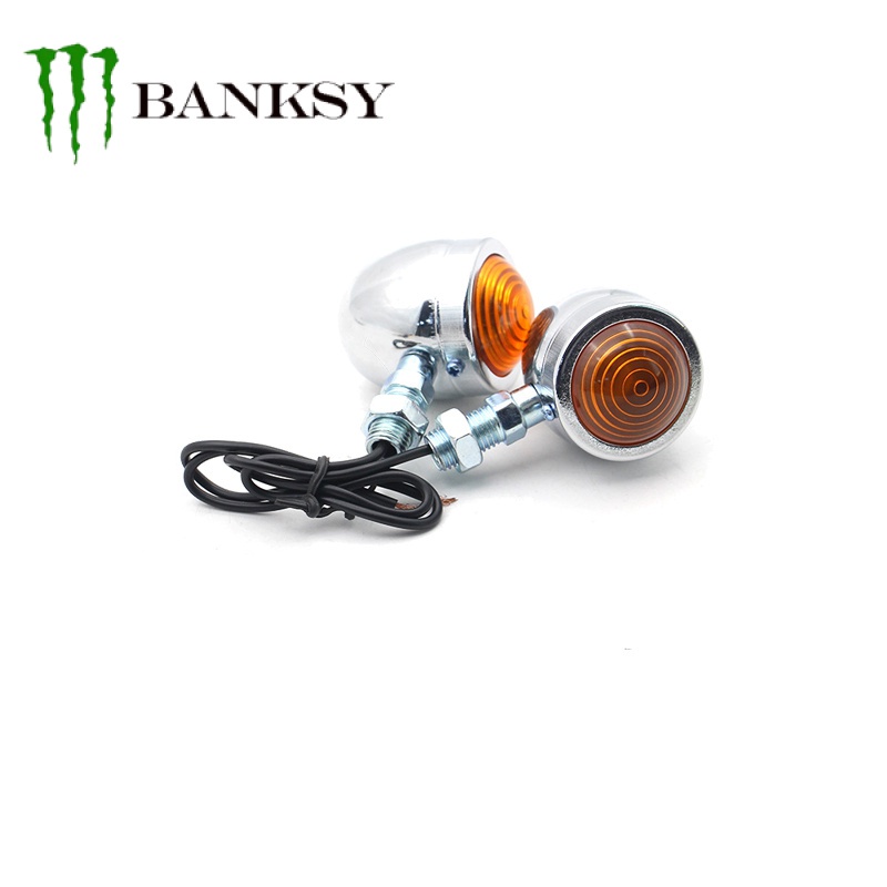 Đèn Xi Nhan Bằng Kim Loại Kiểu Retro Chuyên Dùng Cho Xe Mô Tô