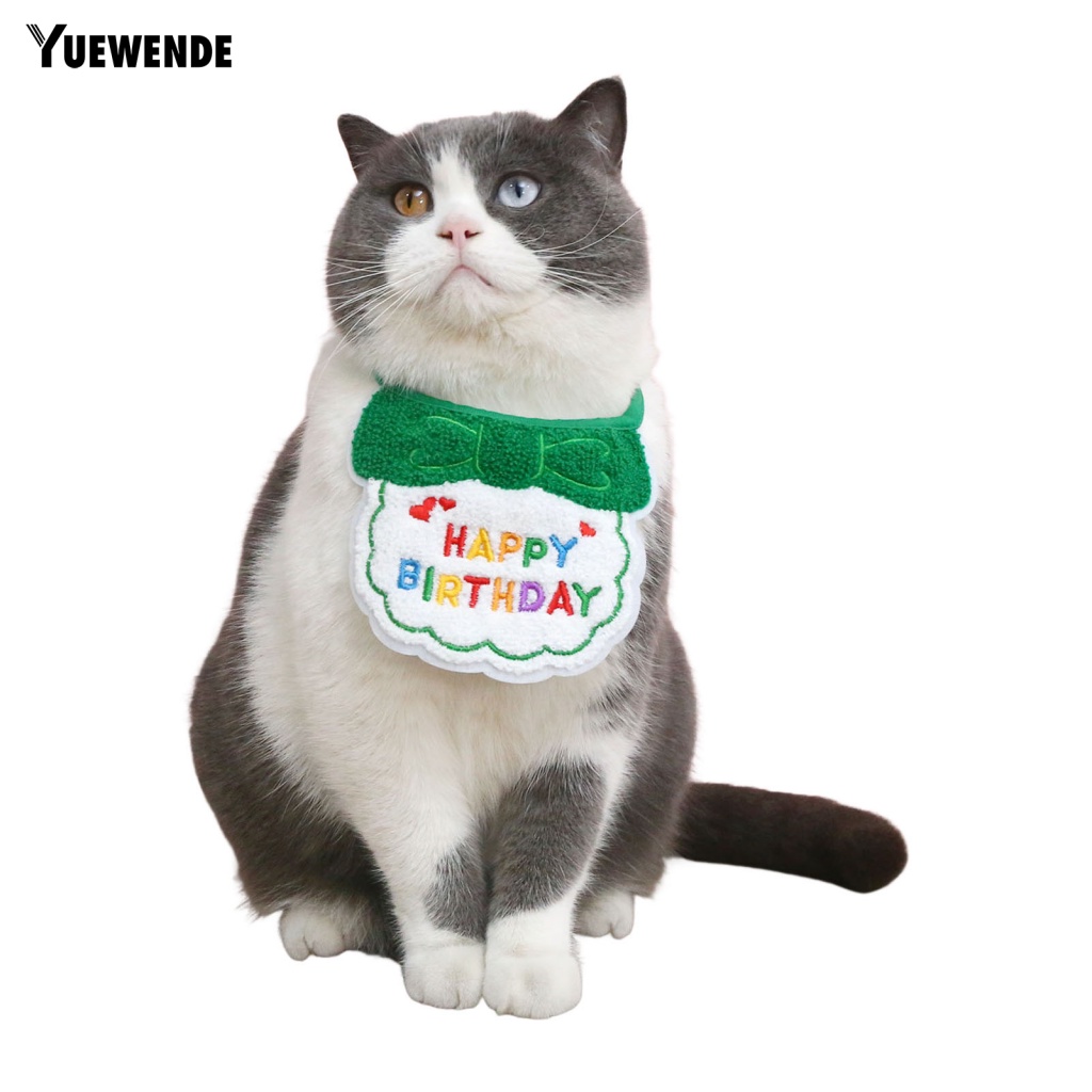 1 Set Mũ Đội Đầu Và Khăn Choàng Cổ Thêu Hình Sáng Tạo Dùng Làm Đạo Cụ Chụp Ảnh Sinh Nhật Cho Thú Cưng