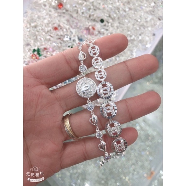 Lắc tay nữ bạc ta dây nhiều hình tròn nối nhau