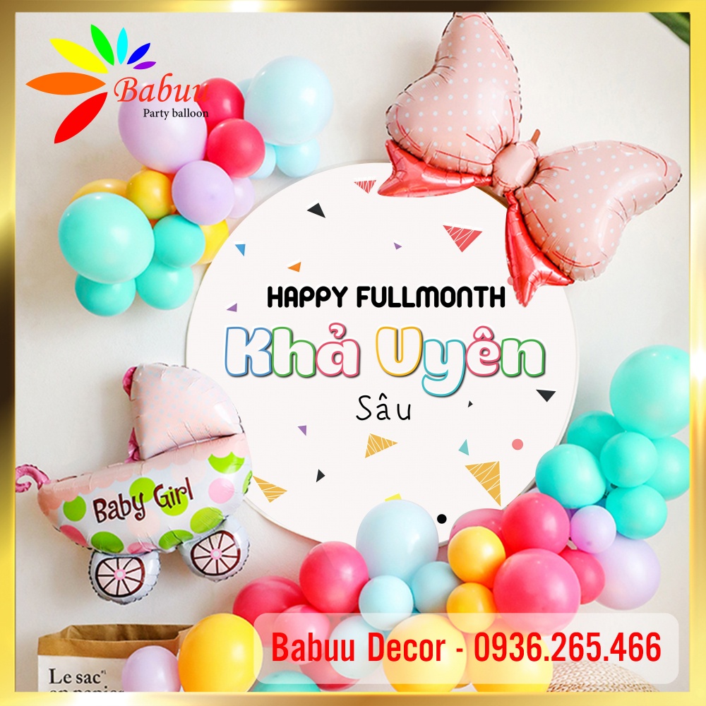 Set bóng trang trí đầy tháng, thôi nôi, sinh nhật cho bé (RAINBOW)