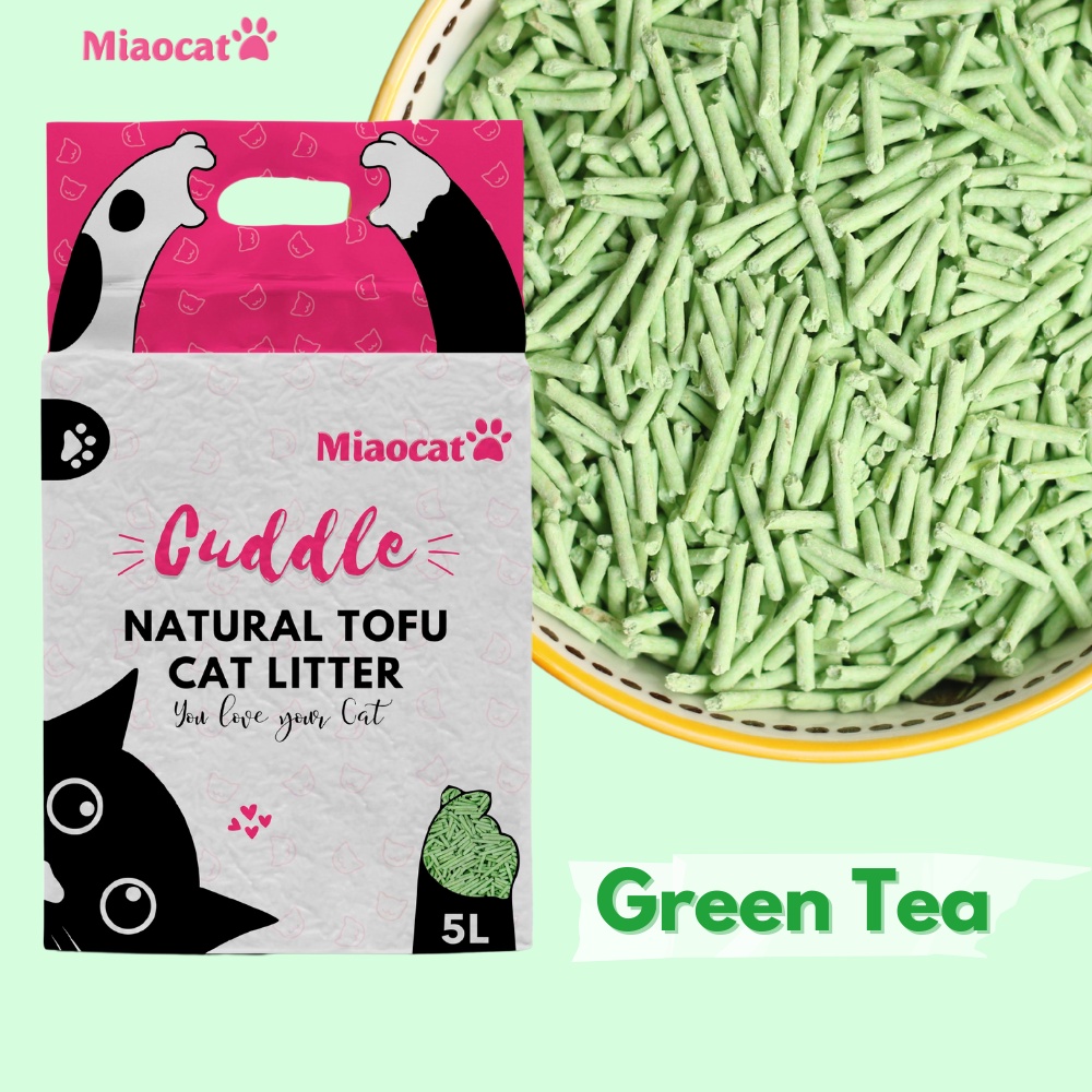 (NEW) Cát vệ sinh đậu nành Cuddle Tofu 5L cho mèo - hương Trà xanh - MIAOCAT
