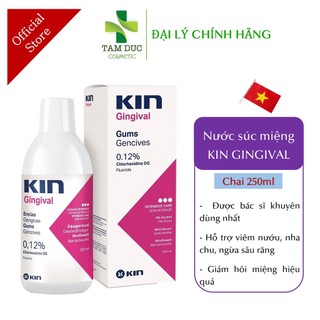 Nước súc miệng Kin Gingival 250ml - Chlorhexidine - Sưng nướu, nha chu, làm sạch khoang miệng