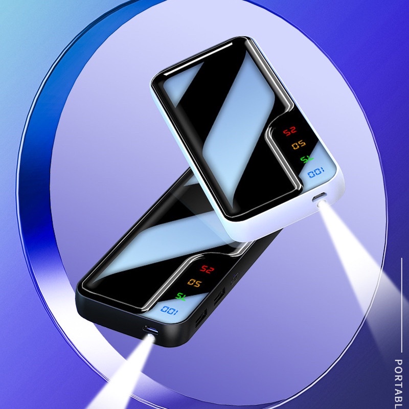 Pin Sạc Dự Phòng 100000Pin Sạc Dự Phòng Không Dây Dung Tích Lớn Có 2 Dây Cáp