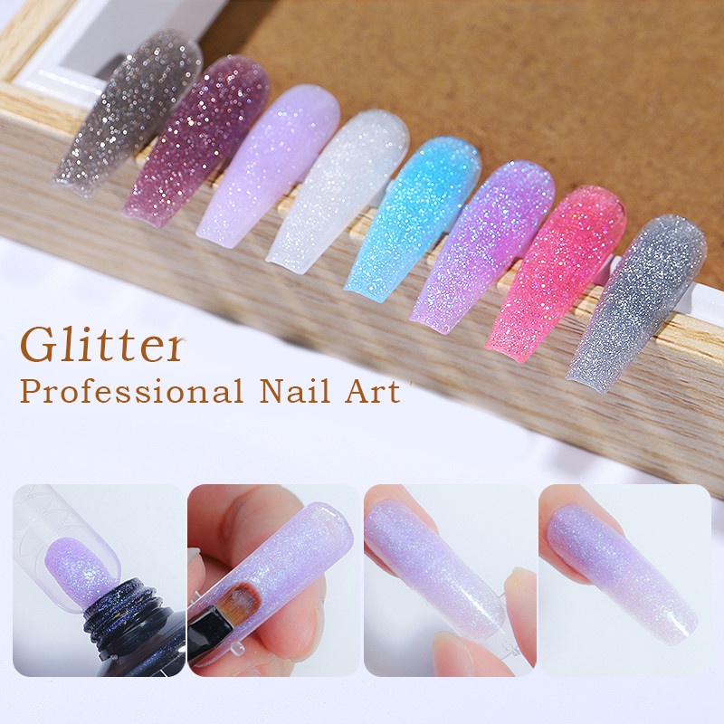 Lọ Gel Nối Dài Móng Tay 15ml Trang Trí Hạt Cườm Lấp Lánh