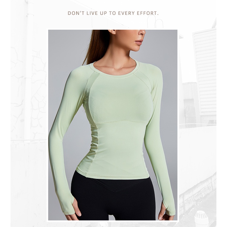Áo Thun Thể Thao Tay Dài Dáng Ôm Thời Trang Cho Nữ