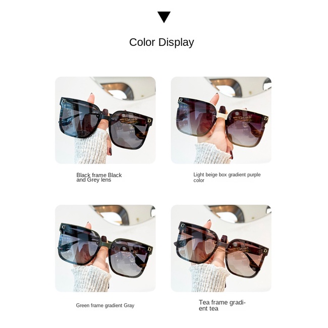 Kính Mát Gọng Vuông Lớn Phân Cực Chống Tia UV Phong Cách Âu Mỹ Mới Cho Nữ
