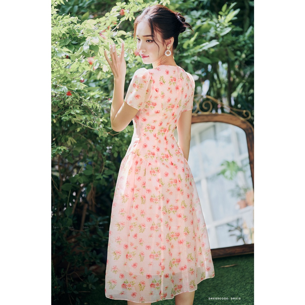 ĐẦM HOA HỒNG ĐÀO FORM TÔN DÁNG NỮ TÍNH BEM Studio