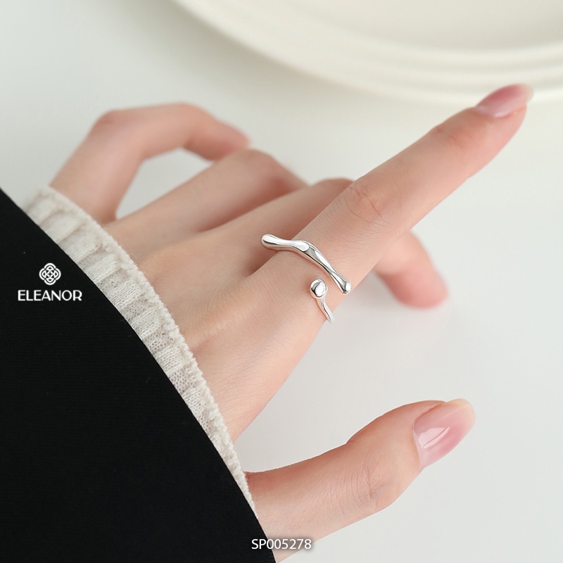 Nhẫn nữ hở bạc 925 Eleanor Accessories viền cong phụ kiện trang sức phong cách basic 5278