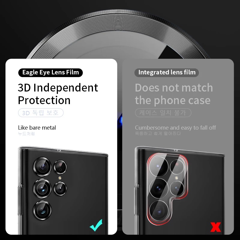 Viền Kim Loại Bảo Vệ Camera Cho Samsung Galaxy S23 Ultra Plus Samsung S23Plus S23Ultra