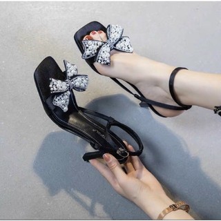 Sandan nơ Gót Nhọn cao 7cm Thời Trang có bigsize 35-43