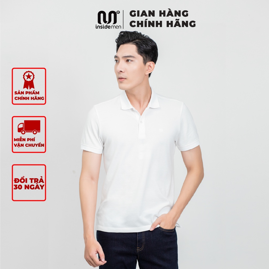 Áo polo nam INSIDEMEN dáng suông ngắn tay Regular Fit thoải mái nhẹ nhàng thoáng mát IPS016S1