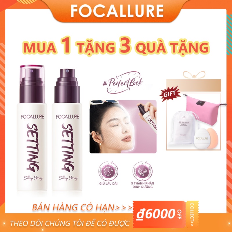Chai Xịt Khóa Lớp Trang Điểm Focallure Trọng Lượng Nhẹ Lâu Trôi Chống Nhòe 65g
