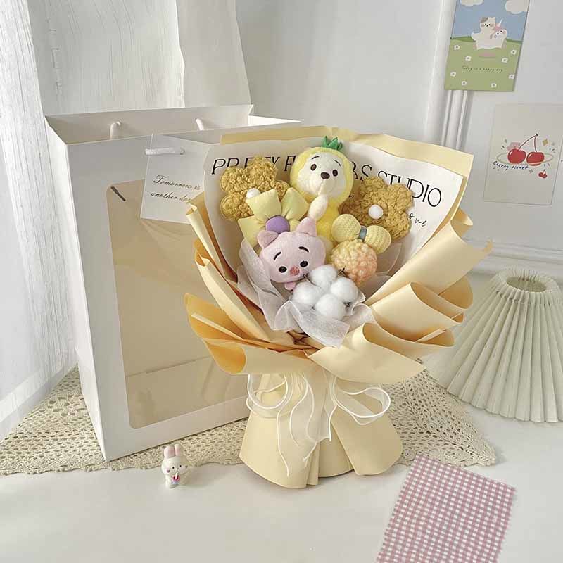 Bó Hoa Hình Gấu Dâu Tây Dễ Thương Dùng Làm Quà Tặng Sinh Nhật Cho Bé