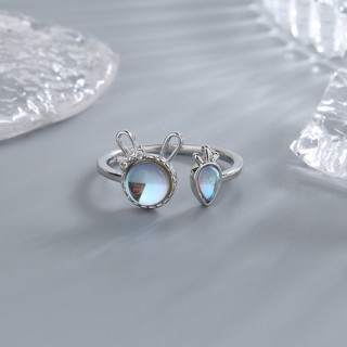 Nhẫn lấp lánh cà rốt thỏ mạ bạc