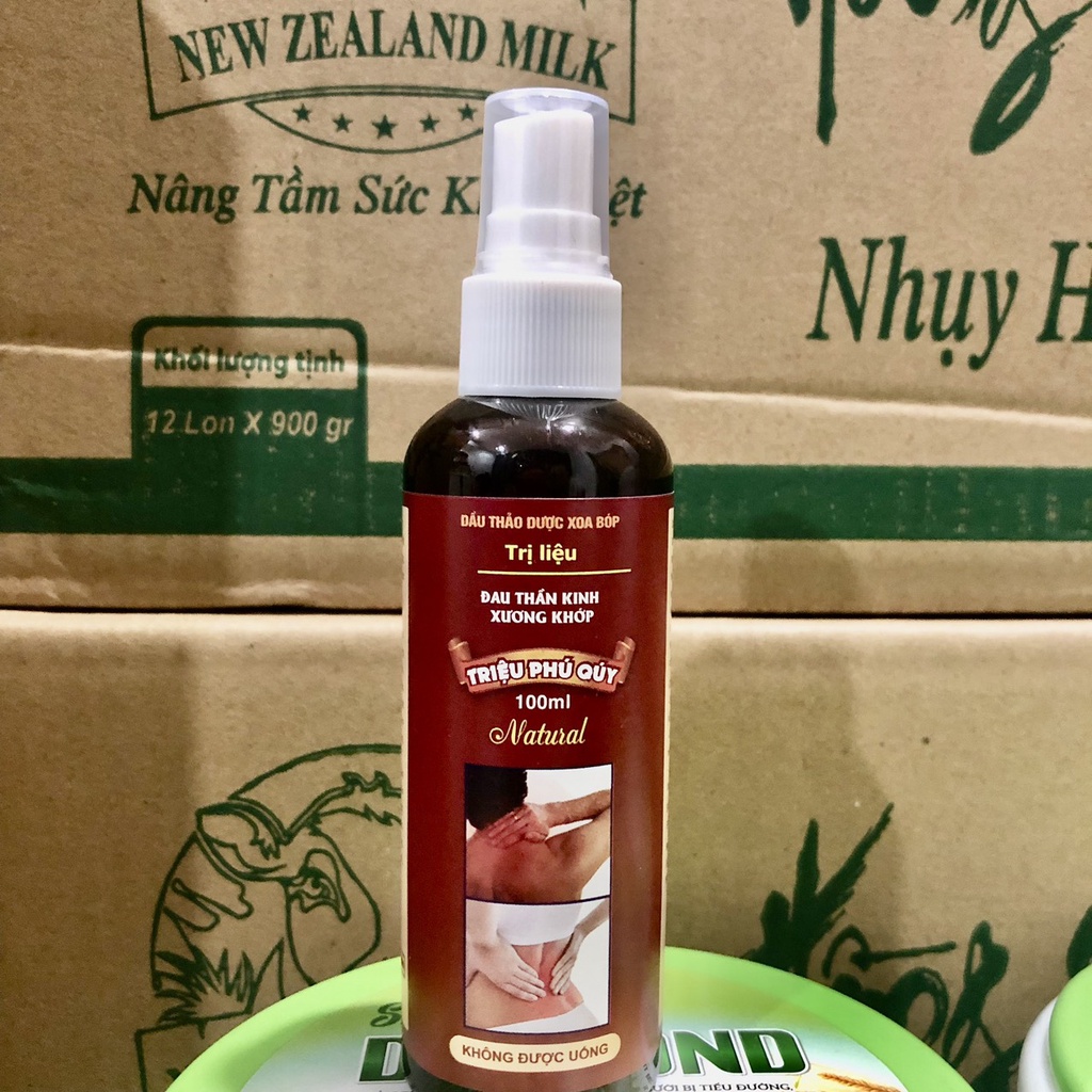 Dầu Thảo Dược Xoa Bóp Trị Liệu Đau Thần Kinh Xương Khớp Triệu Phú Quý Dung Tích 100 ml