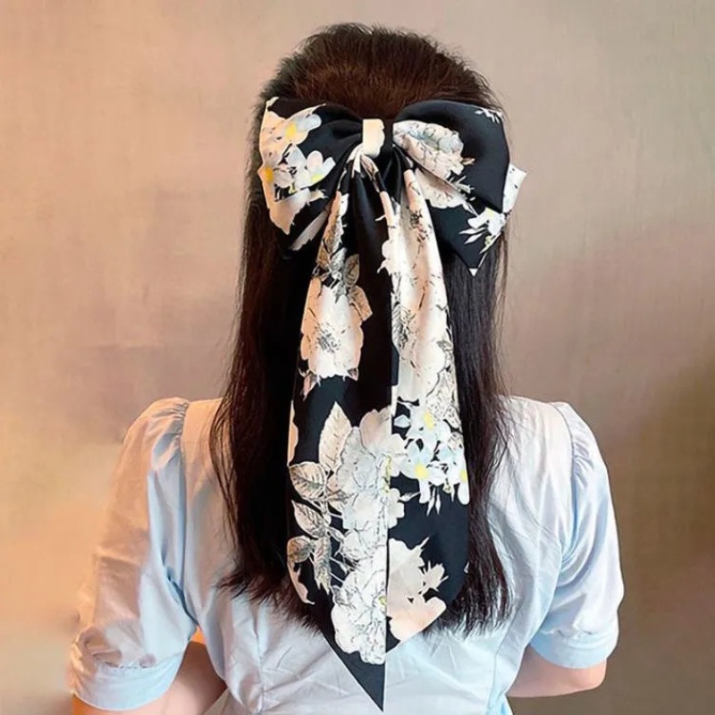 Kẹp Tóc Nơ Lớn Bằng Satin Chất Lượng Cao Thời Trang Phong Cách Hàn Quốc