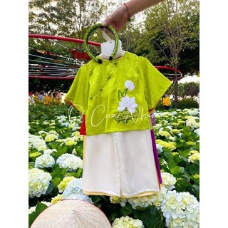bộ bà ba bông sen bé gái
