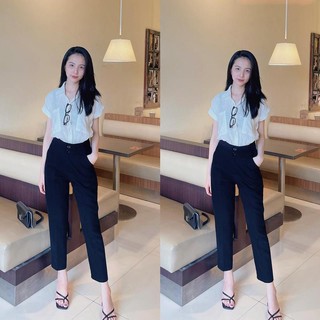 6868 - quần baggy 2 khuy cạp cao - quần baggy tôn dáng hiincloset