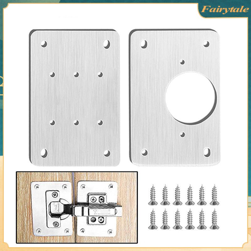 Tấm Sửa Chữa Bản Lề Cửa Tủ Bằng Thép Không Gỉ Bộ Dụng Cụ Sửa Chữa Cửa Sổ Ngăn Kéo Đồ Nội Thất Tủ Có Ốc Vít Phụ Kiện Phần Cứng Đồ Nội Thất [Fairytale】
