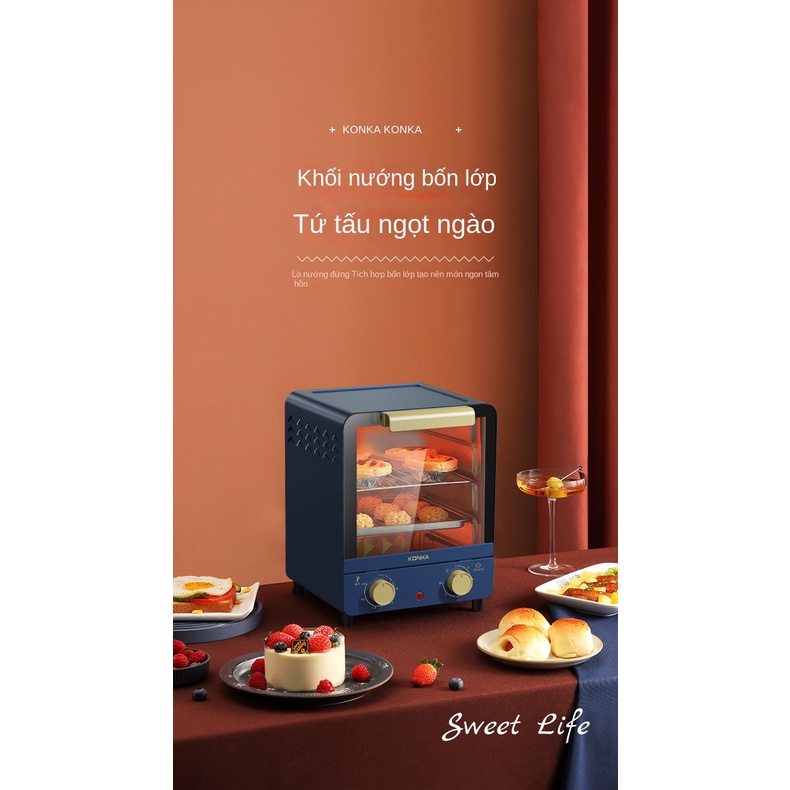 KONKA Lò Nướng Bánh Mì mini Đa Năng Tiện Dụng Cho Gia Đình