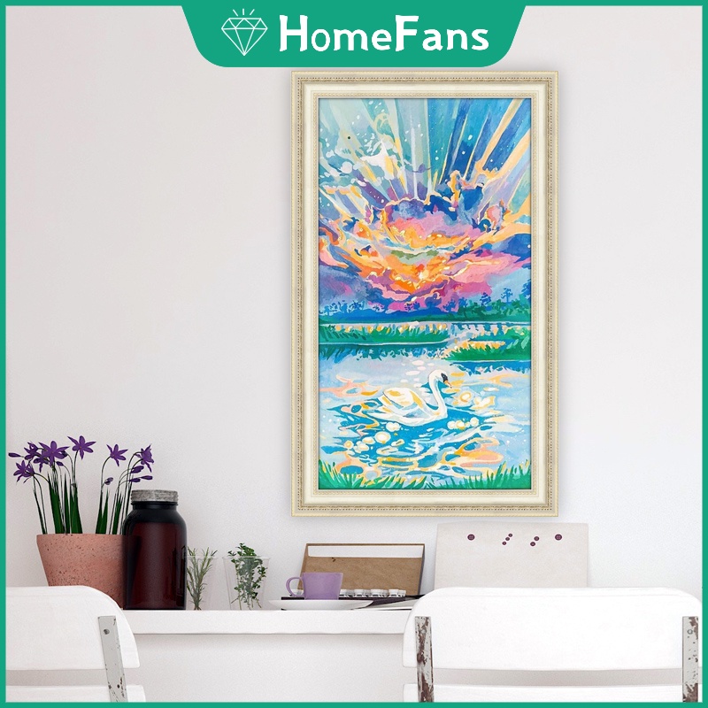 Bộ Tranh Đính Đá 5D Tự Làm Hình Phong Cảnh Kích Thước 30x50cm / 40x70cm