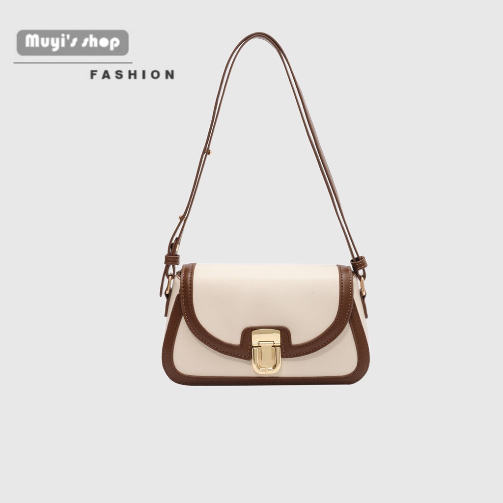 Túi Đeo Vai Dáng Vuông Nhỏ Phối Màu Tương Phản Thời Trang Cao Cấp Cho Nữ