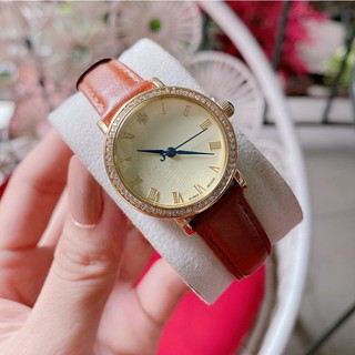 [Julius Mall Store] Đồng hồ nữ Julius Hàn Quốc dây da JA-585 (Nâu)