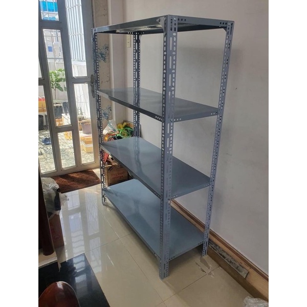 Kệ sắt v lỗ lắp ghép 4 tầng: Dài 1m x rộng 40cm x cao 1m5siêu tiện lợi .