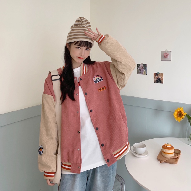 Áo khoác bóng chày LENBACH phong cách Nhật Bản harajuku BF mới thời trang dành cho nữ