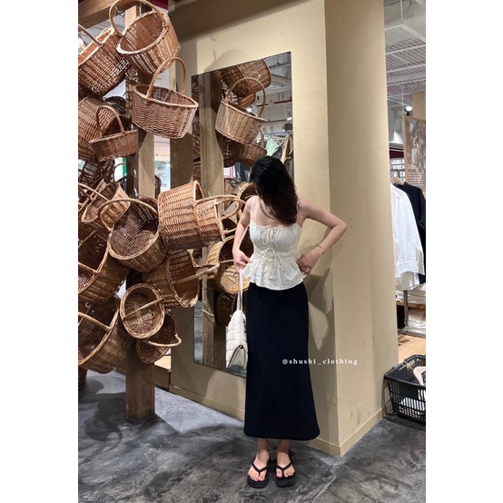 𝗠𝘂𝘀𝗲 𝗧𝗼𝗽 - Áo Nhún Linen ( ảnh chính chủ ) | BigBuy360 - bigbuy360.vn